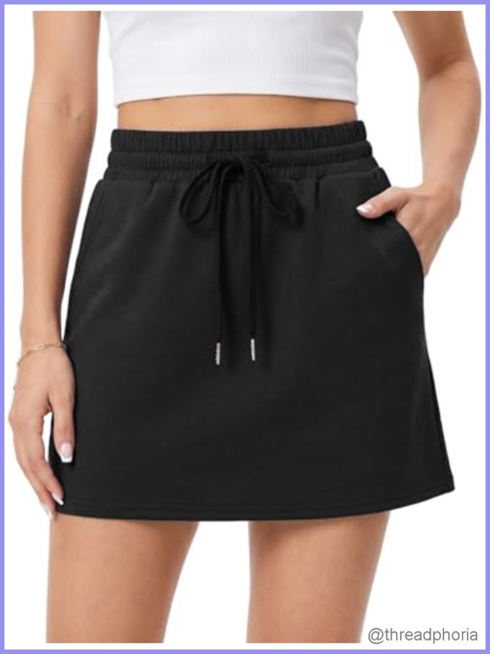Women's Athletic Skort with Pockets, 4-Way Stretch High-Waist Tennis Golf Skirt